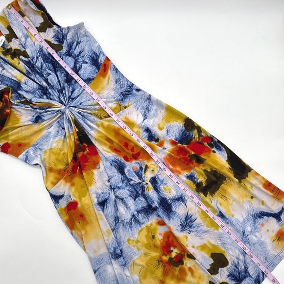 Calvin Klein‎ Tropical 90s Sheath Dress Y2K Floral Career Casual Sundress M - Picture 3 of 10